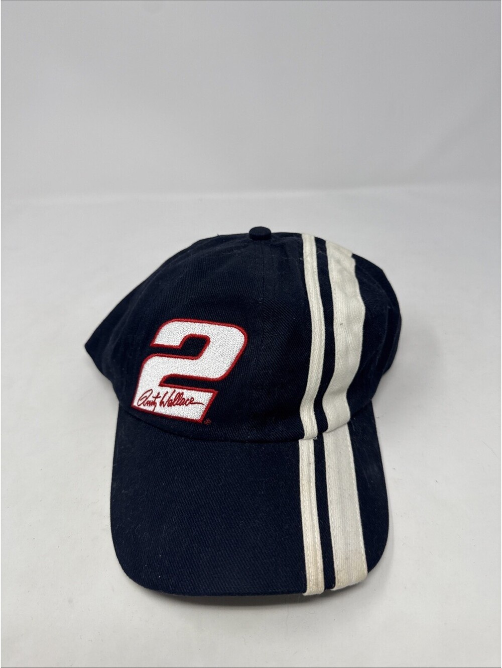 Nascar Hat Cap Fitted Blue White Red Miller Lite Rusty Wallace Number 2 Racing